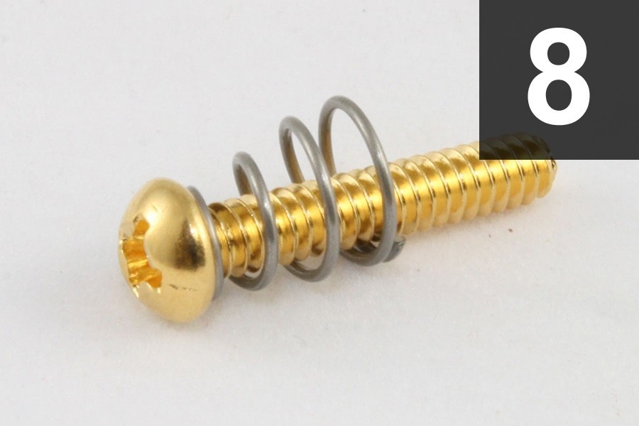 ALLPARTS GS-0007-002 Pack of 8 Gold Single Coil Pickup Screws 