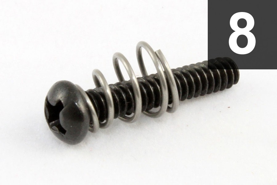 ALLPARTS GS-0007-003 Pack of 8 Black Single Coil Pickup Screws 