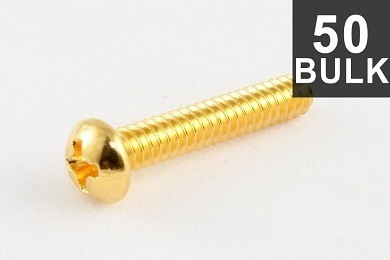 ALLPARTS GS-0007-B02 Bulk Pack of 50 Gold Single Coil Pickup Screws 