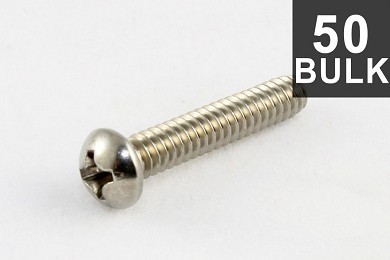 ALLPARTS GS-0007-B05 Bulk Pack of 50 Steel Single Coil Pickup Screws 