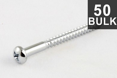 ALLPARTS GS-0011-B10 Bulk Pack of 50 Chrome Bass Pickup Screws 