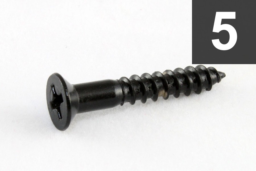 ALLPARTS GS-0063-003 Pack of 5 Black Bridge Mounting Screws 