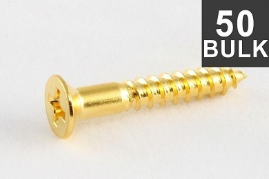 ALLPARTS GS-0063-B02 Bulk Pack of 50 Gold Bridge Mounting Screws 