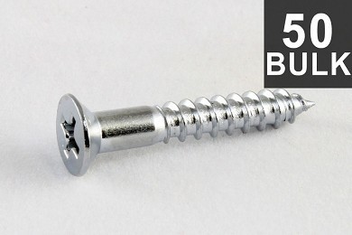 ALLPARTS GS-0063-B10 Bulk Pack of 50 Chrome Bridge Mounting Screws 