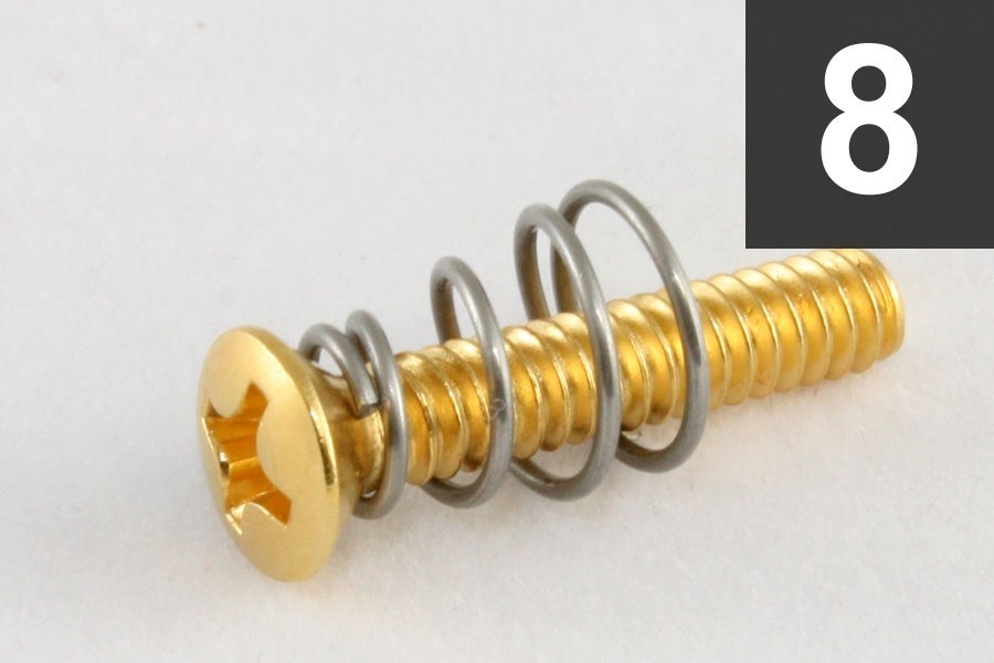 ALLPARTS GS-0064-002 Pack of 8 Gold Pickup Mounting Screws 