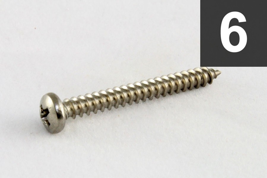 ALLPARTS GS-0375-005 Pack of 6 Neck Pickup Screws 