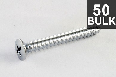 ALLPARTS GS-3005-B10 Bulk Pack of 50 Chrome Short Neck Plate Screws 