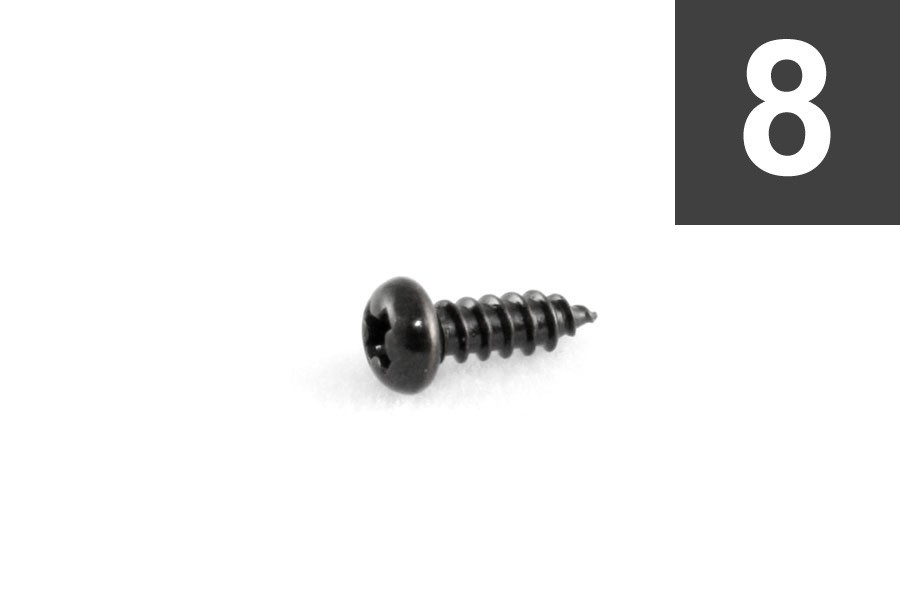 ALLPARTS GS-3206-003 Pack of 8 Black Truss Rod Cover Screws 
