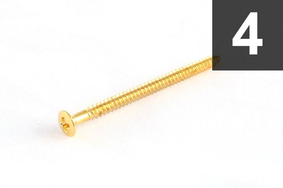 ALLPARTS GS-3312-002 Pack of 4 Gold Soap Bar Pickup Mounting Screws 
