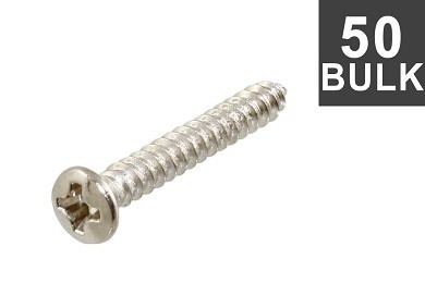 ALLPARTS GS-3364-B01 Bulk Pack Nickel 1-Inch Bridge Mounting Screws 