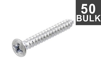 ALLPARTS GS-3364-B10 Bulk Pack Chrome 1-Inch Bridge Mounting Screws 