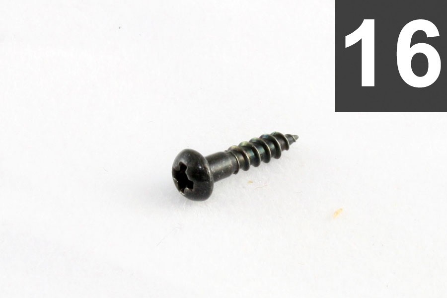 ALLPARTS GS-3376-003 Pack of 16 Black Small Tuner Screws 
