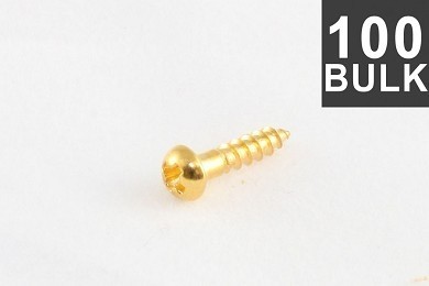 ALLPARTS GS-3376-B02 Bulk Pack of 100 Gold Small Tuner Screws 