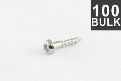 ALLPARTS GS-3376-B10 Bulk Pack of 100 Chrome Small Tuner Screws 