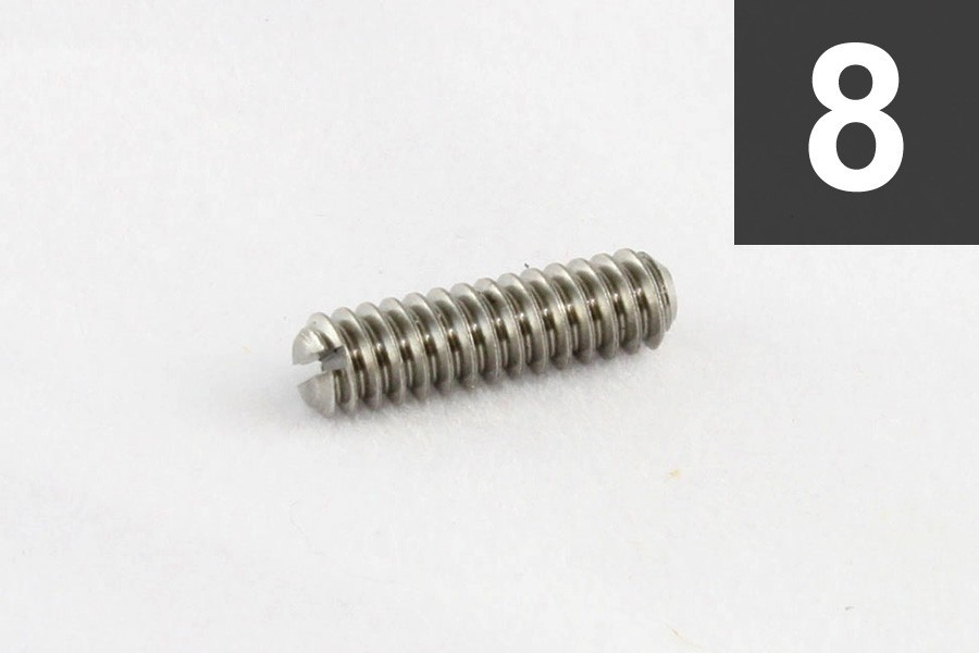 ALLPARTS GS-3377-005 Pack of 8 Tele and Bass Bridge Height Screws 