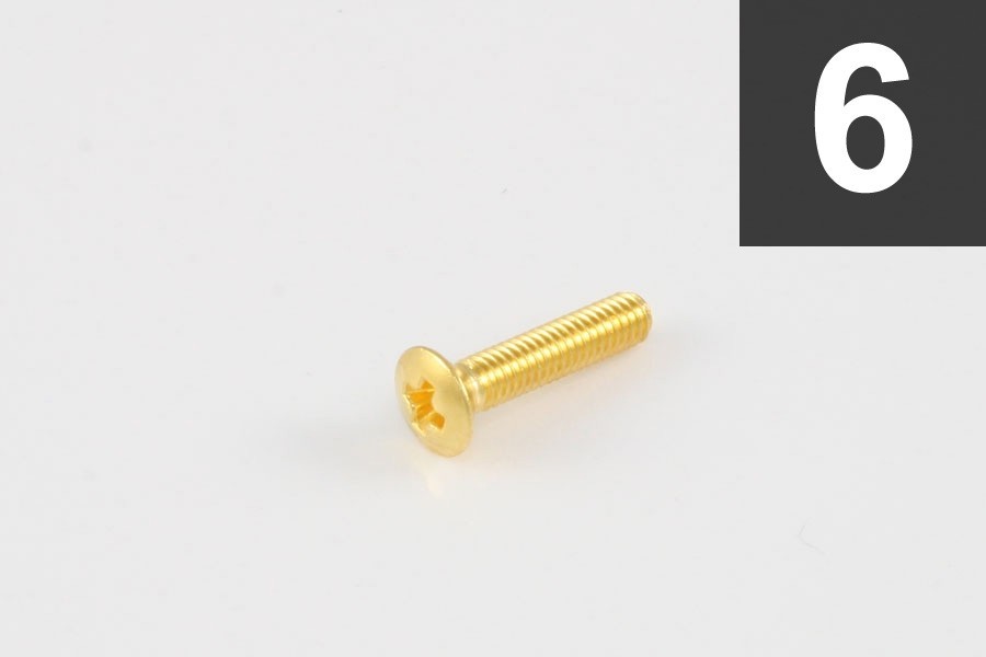 ALLPARTS GS-3378-002 Pack of 6 Gold Short Tuner Button Screws 