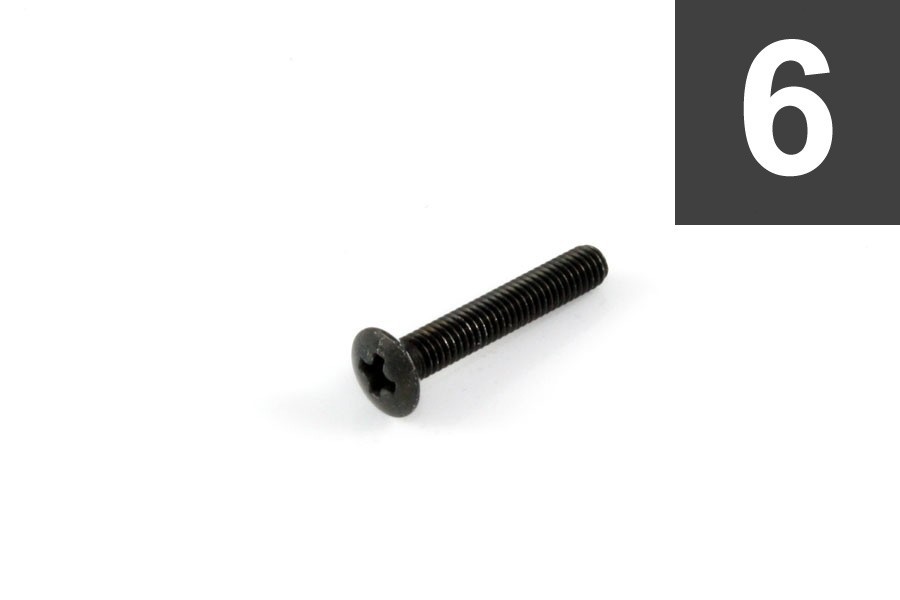 ALLPARTS GS-3379-003 Pack of 6 Black Long Tuner Button Screws 