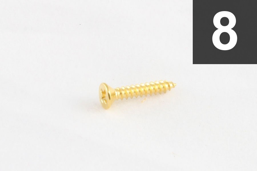 ALLPARTS GS-3397-002 Pack of 8 Gold Short Humbucking Ring Screws 