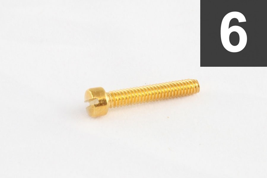 ALLPARTS GS-5453-002 Pack of 6 Gold Humbucker Pole Piece Screws 