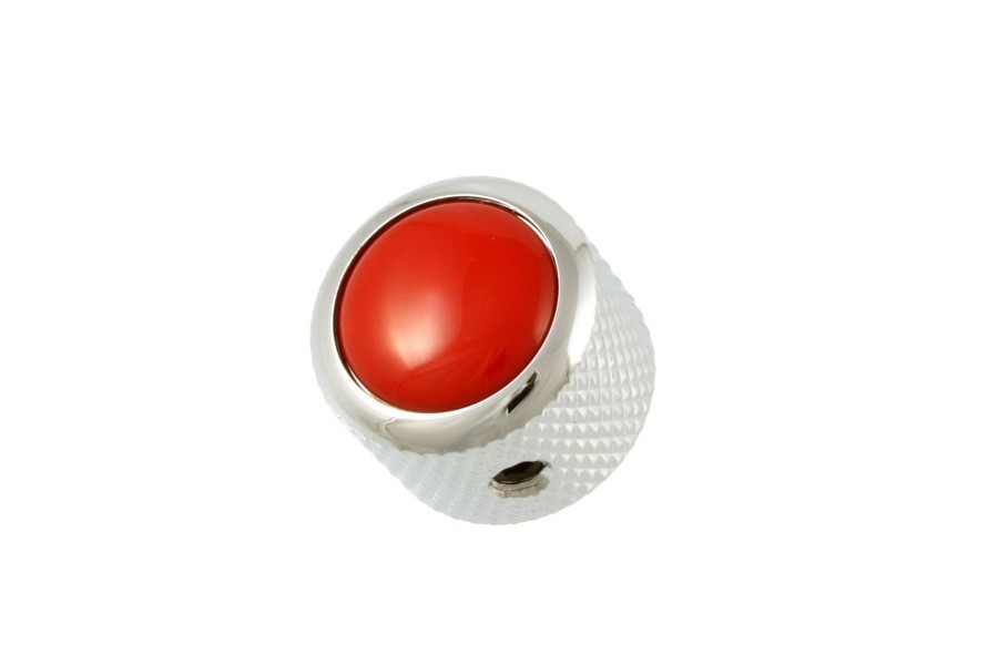 ALLPARTS MK-3177-010 Q-Parts Chrome Red Knob 