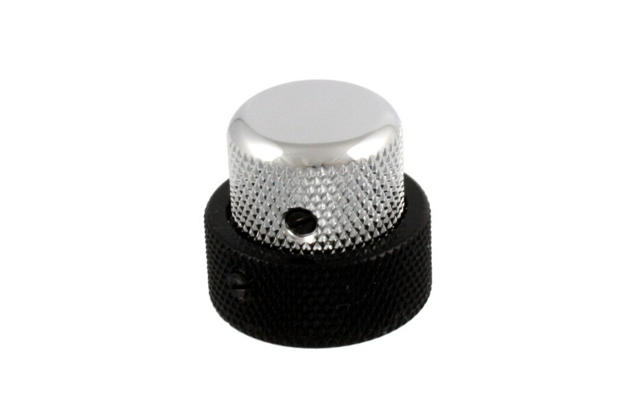 ALLPARTS MK-3338-000 Black and Chrome Concentric Knob 