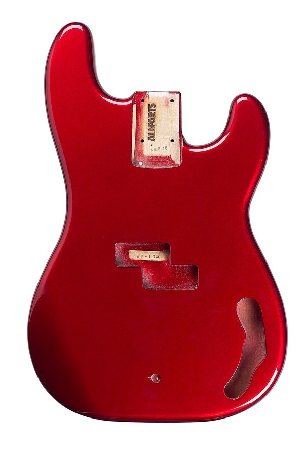 ALLPARTS PBF-CAR Candy Apple Red Finished Replacement Body for Precision Bass 