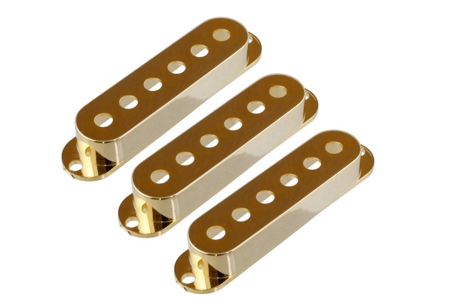 ALLPARTS PC-0406-002 Set of 3 Gold Pickup Covers for Stratocaster 