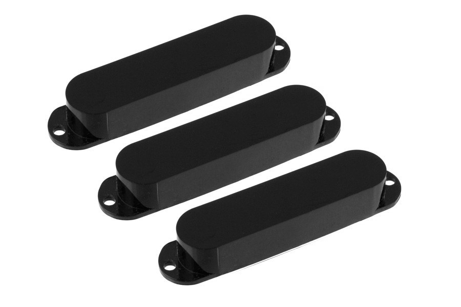 ALLPARTS PC-0446-023 Pickup Covers for Stratocaster No Holes Black Plastic 