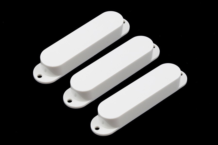 ALLPARTS PC-0446-025 Pickup Covers for Stratocaster No Holes White Plastic 