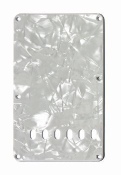 ALLPARTS PG-0556-055 White Pearloid Tremolo Spring Cover 