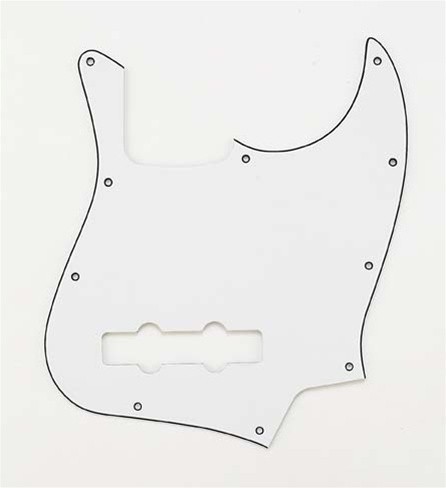 ALLPARTS PG-0755-035 White Pickguard for Jazz Bass 