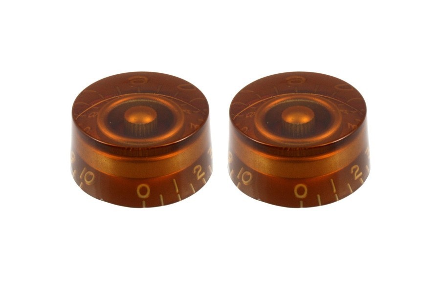 ALLPARTS PK-0130-022 Vintage Style Amber Speed Knobs 