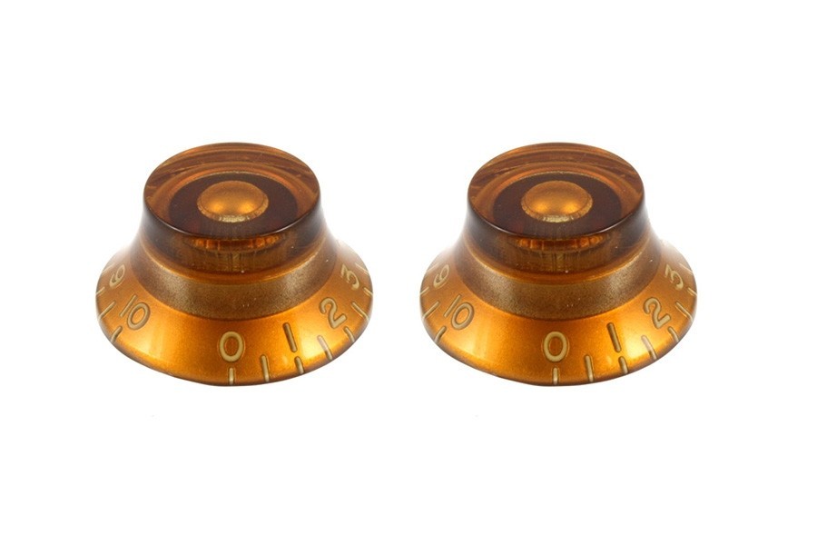 ALLPARTS PK-0140-022 Vintage Style Amber Bell Knobs 