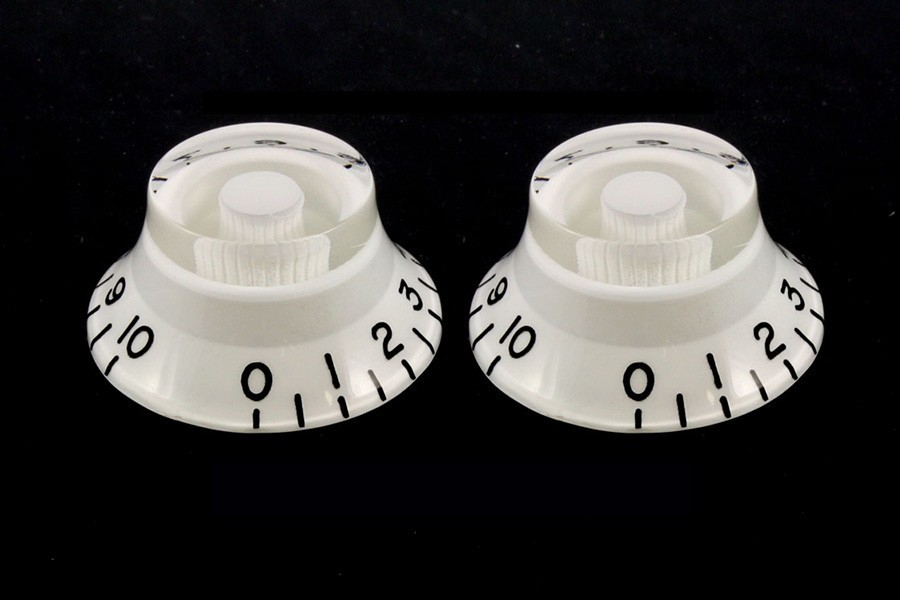 ALLPARTS PK-0140-025 White Bell Knobs 