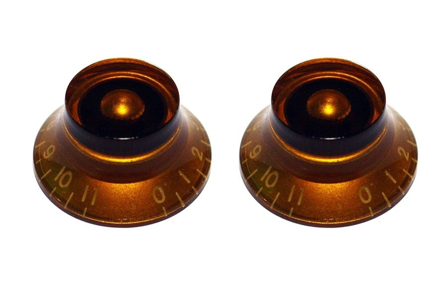 ALLPARTS PK-0142-022 Bell Knobs 0-11 Amber 