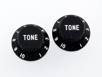 ALLPARTS PK-0153-023 Set of 2 Black Tone Knobs 