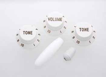 ALLPARTS PK-0178-025 White Knob Set for Stratocaster 