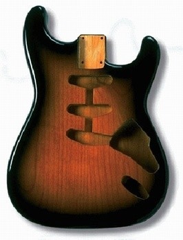ALLPARTS SBFHT-2SB Hardtail Sunburst Finished Replacement Body for Stratocaster 