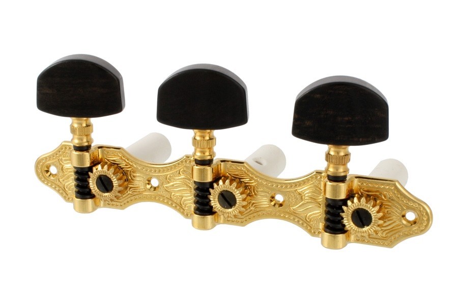 ALLPARTS TK-0928-0E2 Schaller Gold/Ebony Classical Tuner Set 