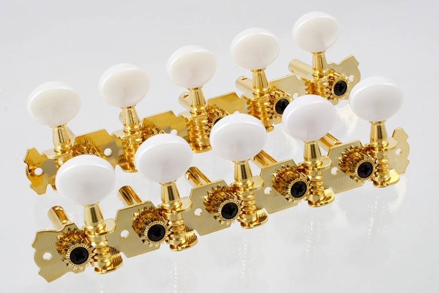 ALLPARTS TK-7929-002 10 String 5x5 Strip Tuners Gold 