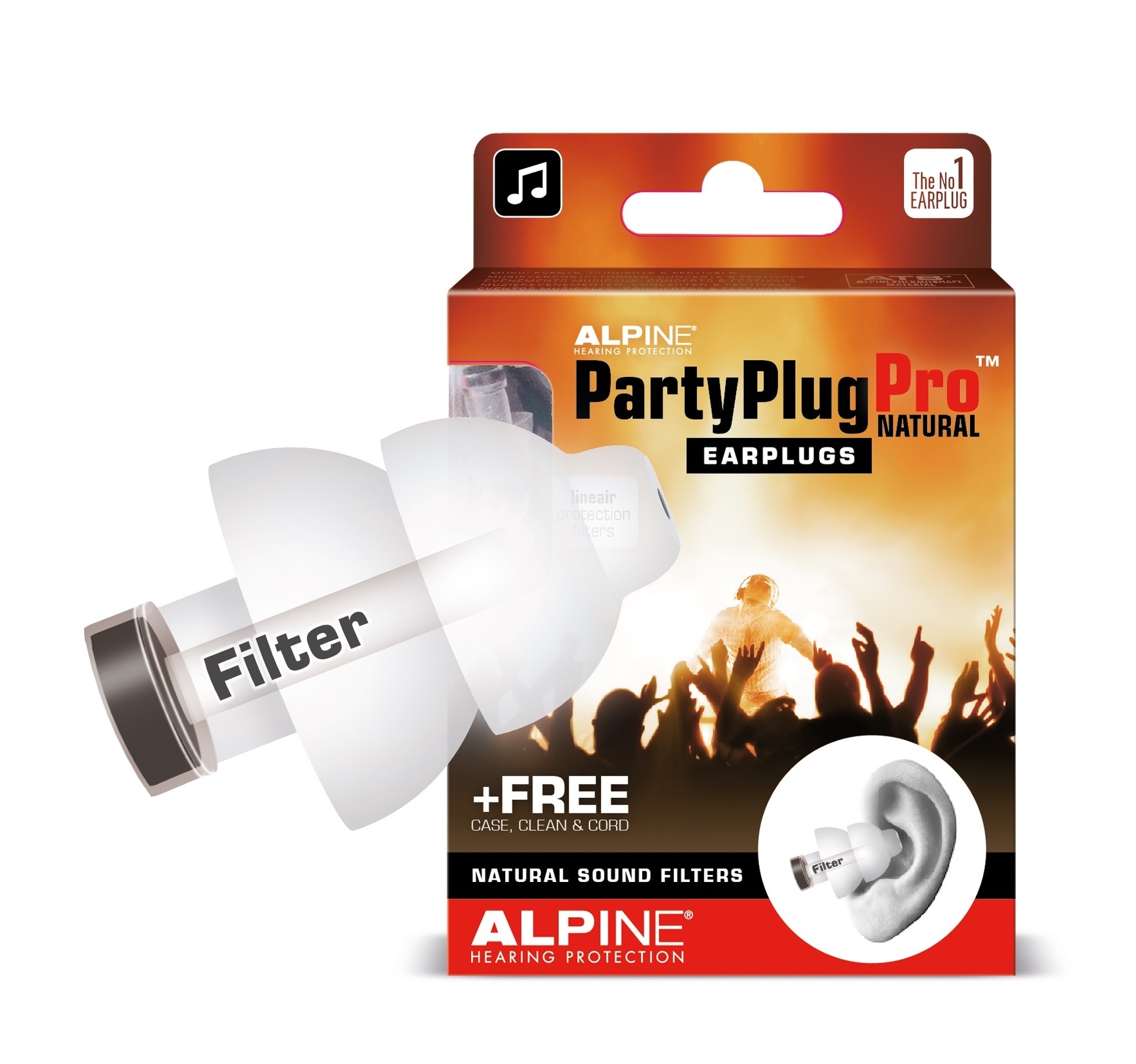 Alpine PartyPlug Pro Natural Earplugs