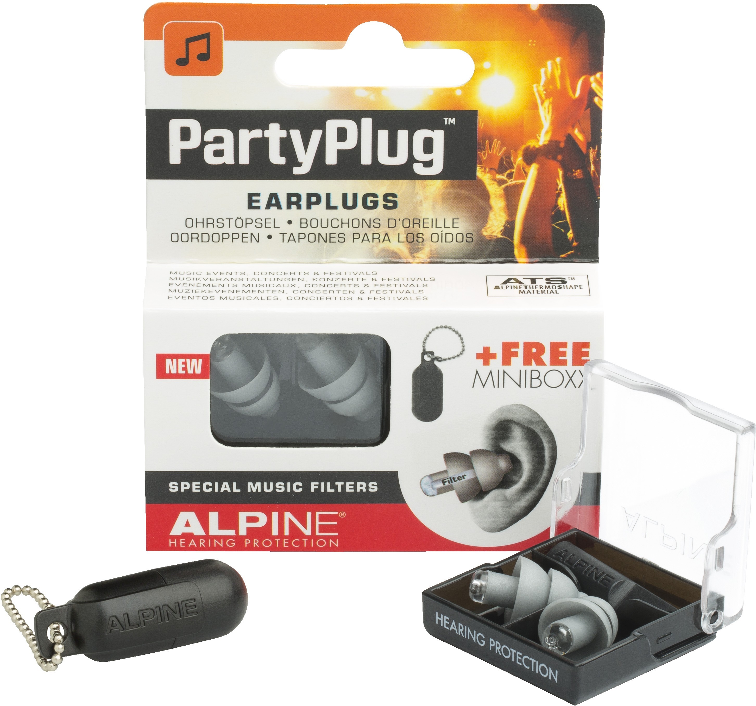 Alpine PartyPlug Earplugs Silver Grey