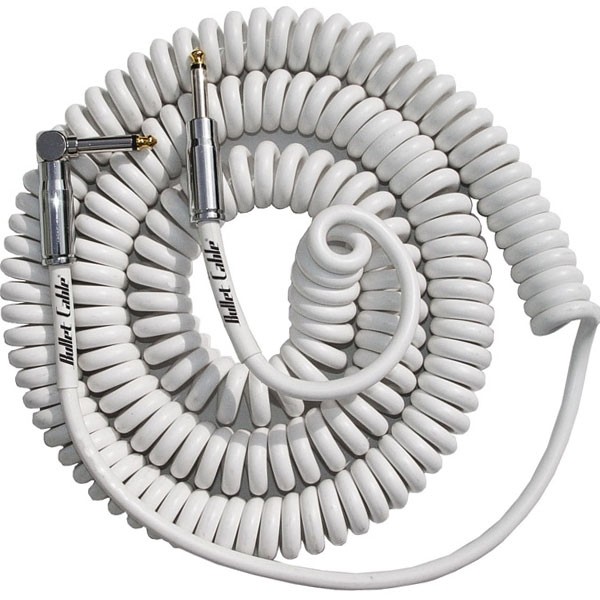 Bullet Cable 30′ Coil Cable White (Str/Ang)