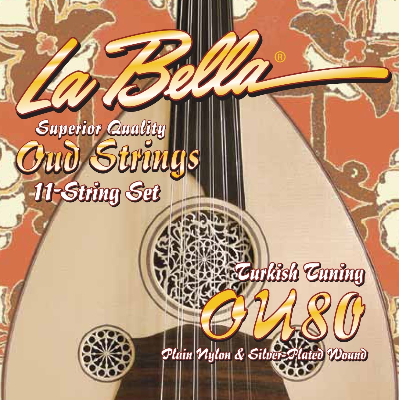 LaBella OU80 World Folk Set Oud Turkish Tuning. Strengesett for Oud