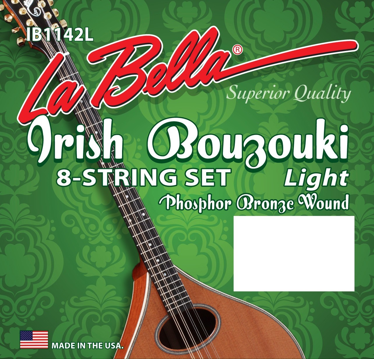 LaBella IB1142L World Folk Set Octave Irish Bouzouki Light. 11-42. Loopend. Strengesett.