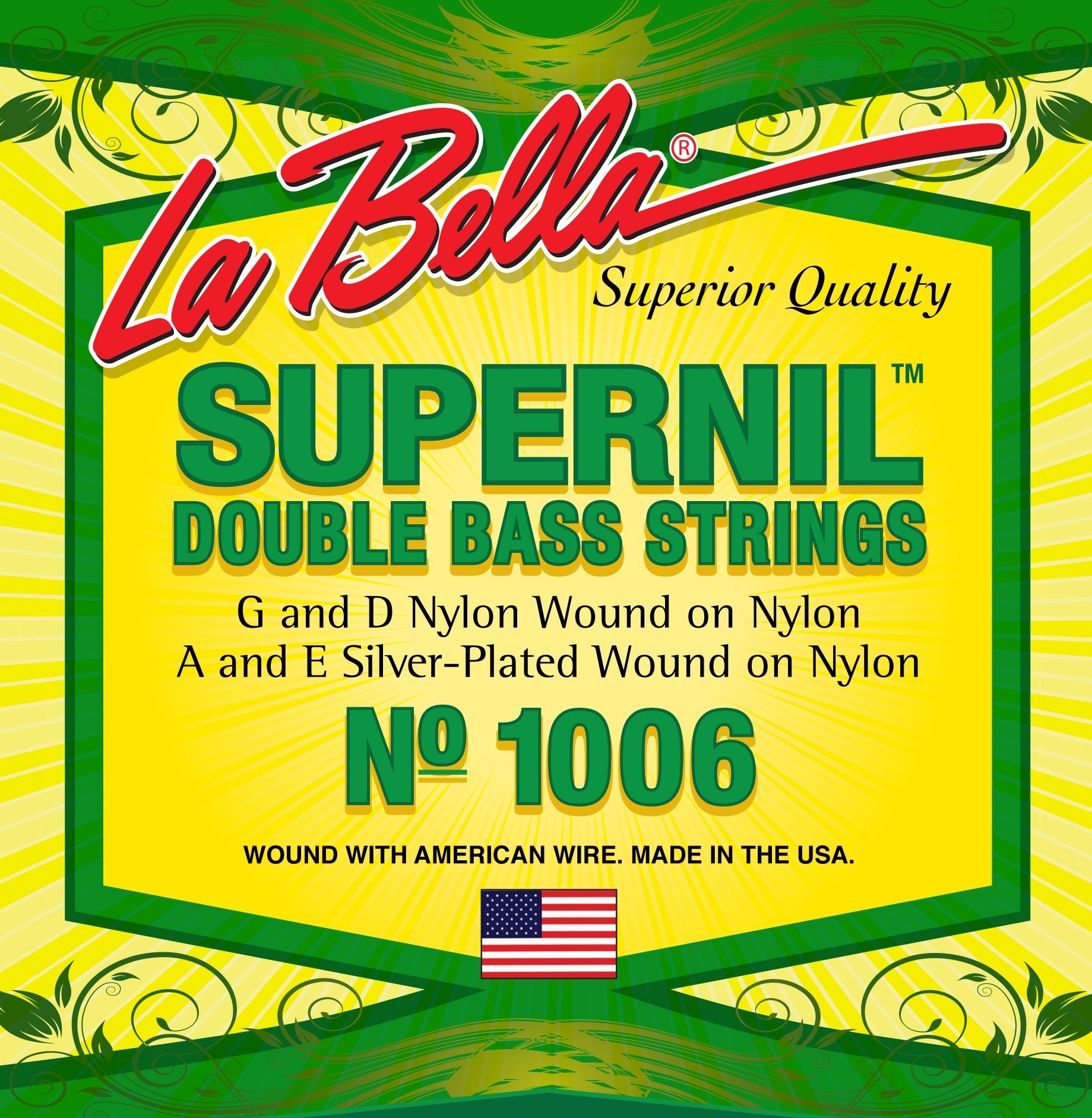 LaBella 1006 Orchestral Set Orch Bass Supernil Standard 3/4. Strengesett til 3/4 kontrabass