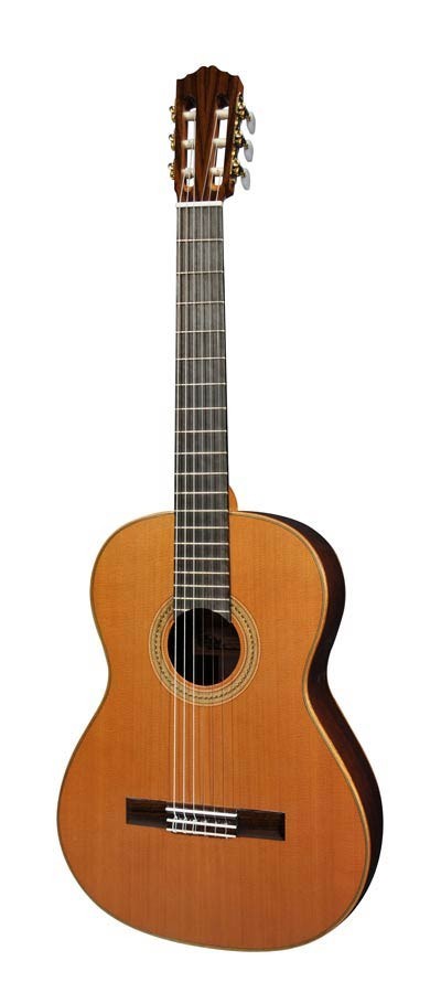 Salvador Cortez CC-140 All Solid Master Series classic guitar, solid cedar top. 3-pc solid rosewood back, solid rosewood sides, deluxe case