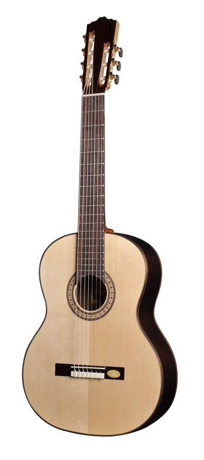 Salvador Cortez CS-60-7 Solid Top Concert Series 7-string classic guitar, solid spruce top, rosewood back and sides, bone, deluxe case