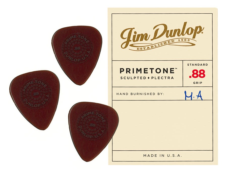 Dunlop Primetone Standard Sculpted Plectra with Grip - .88 - 3pk