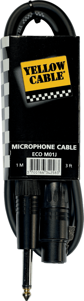 Yellow Cable M01J - 1m mono jack til hun-XLR